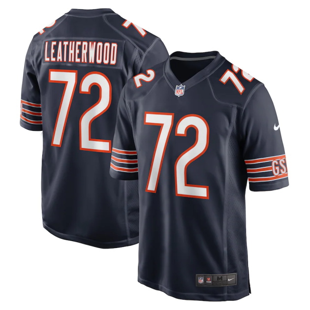 mens nike alex leatherwood navy chicago bears game player jersey